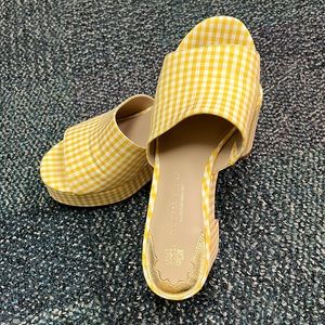 Antonio Melani x Jennifer Sumko The Cove Gingham Open Platform Mules size 8.5